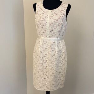 Oleg Cassini Ivory Lace Midi Dress